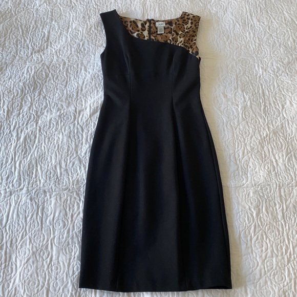 Caché Black with leopard accent sheath dress - Picture 4 of 8